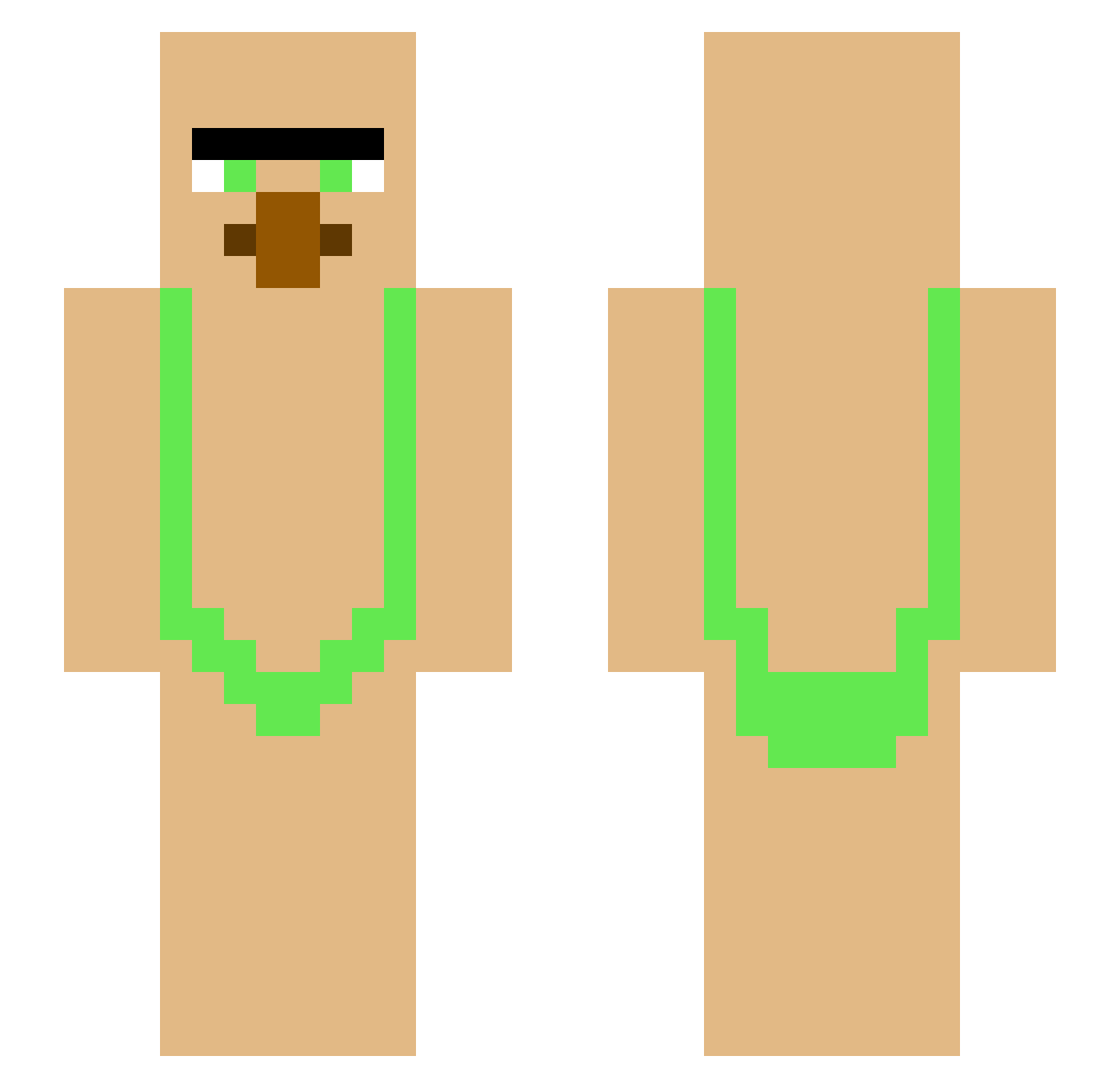 kiszelol Minecraft skin, front and back view