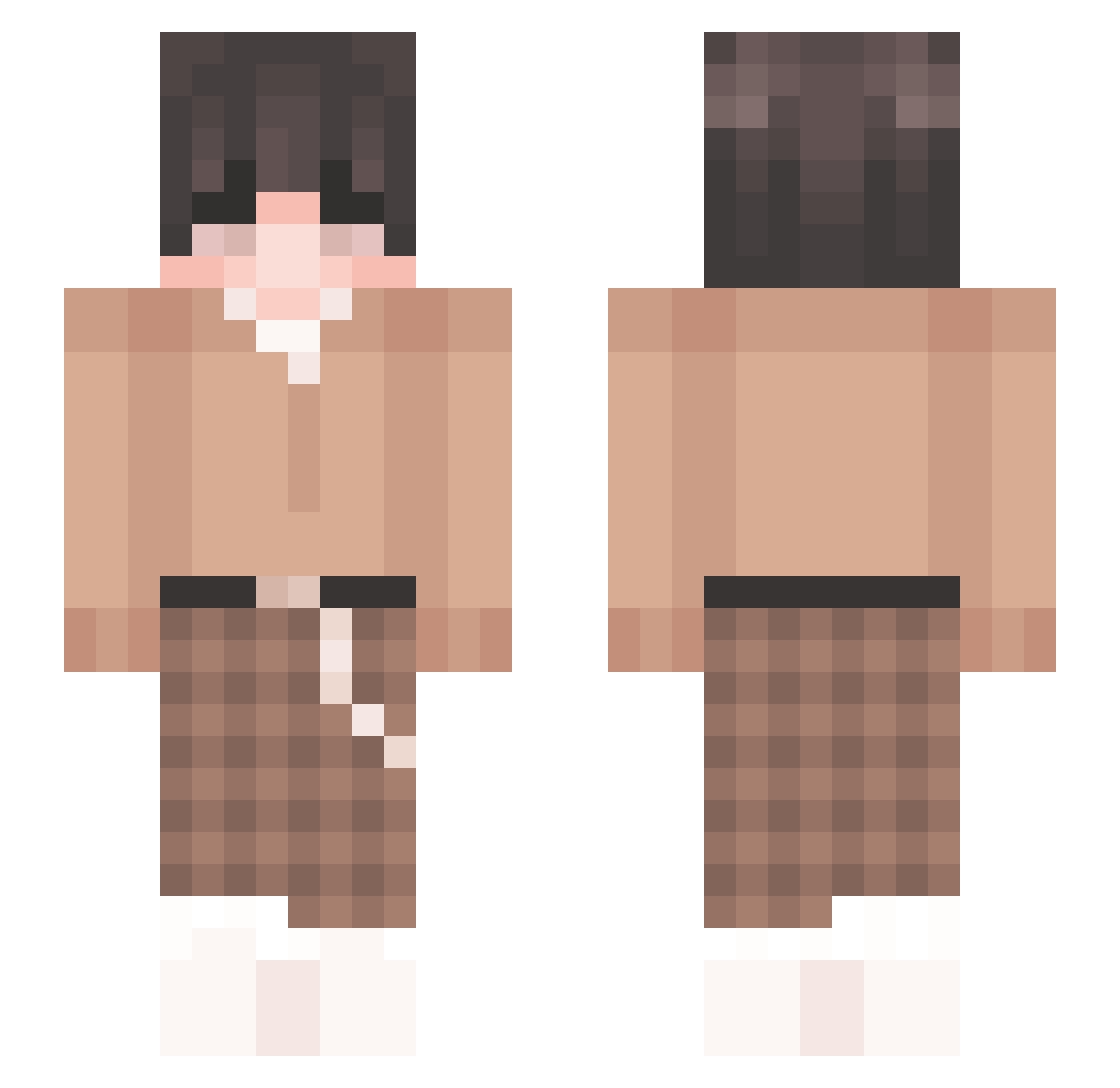 okqe Minecraft skin, front and back view