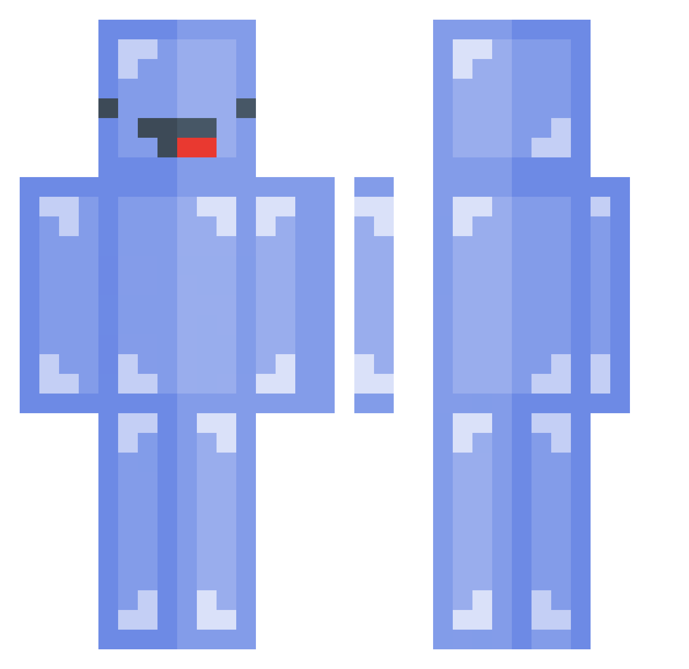 jt303 Minecraft skin, front and back view