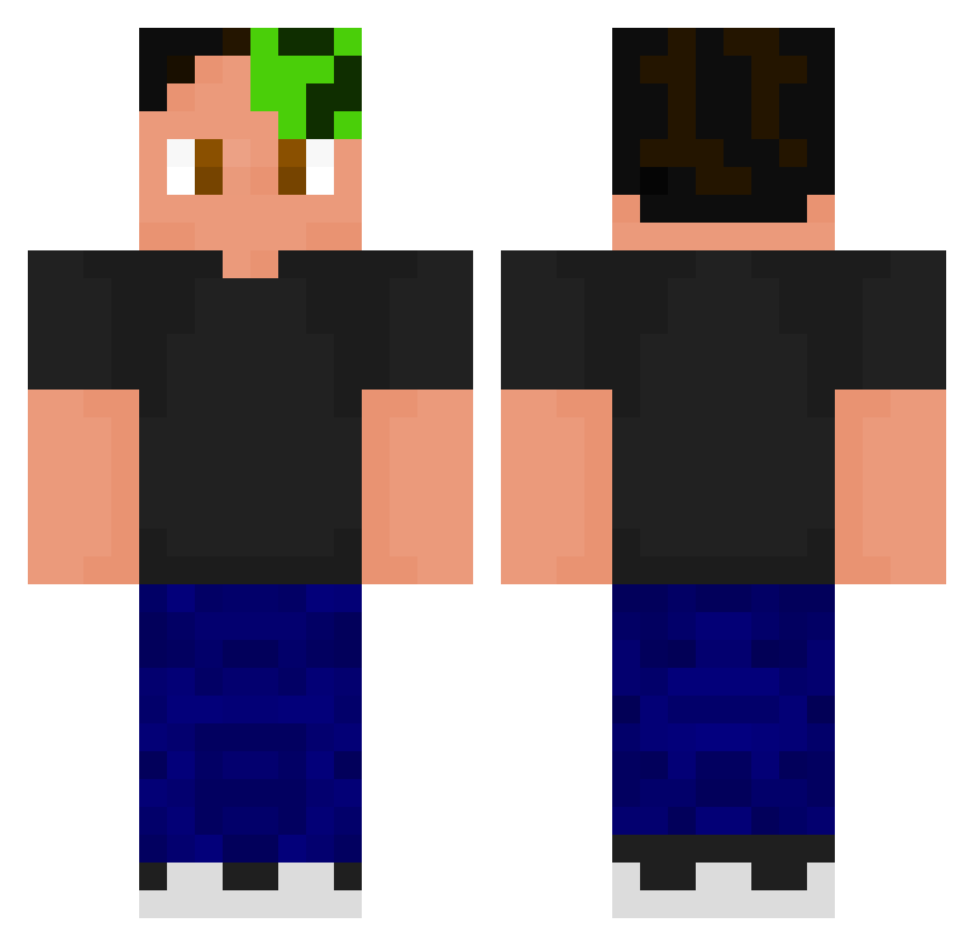 TheLastLitFire Minecraft skin, front and back view