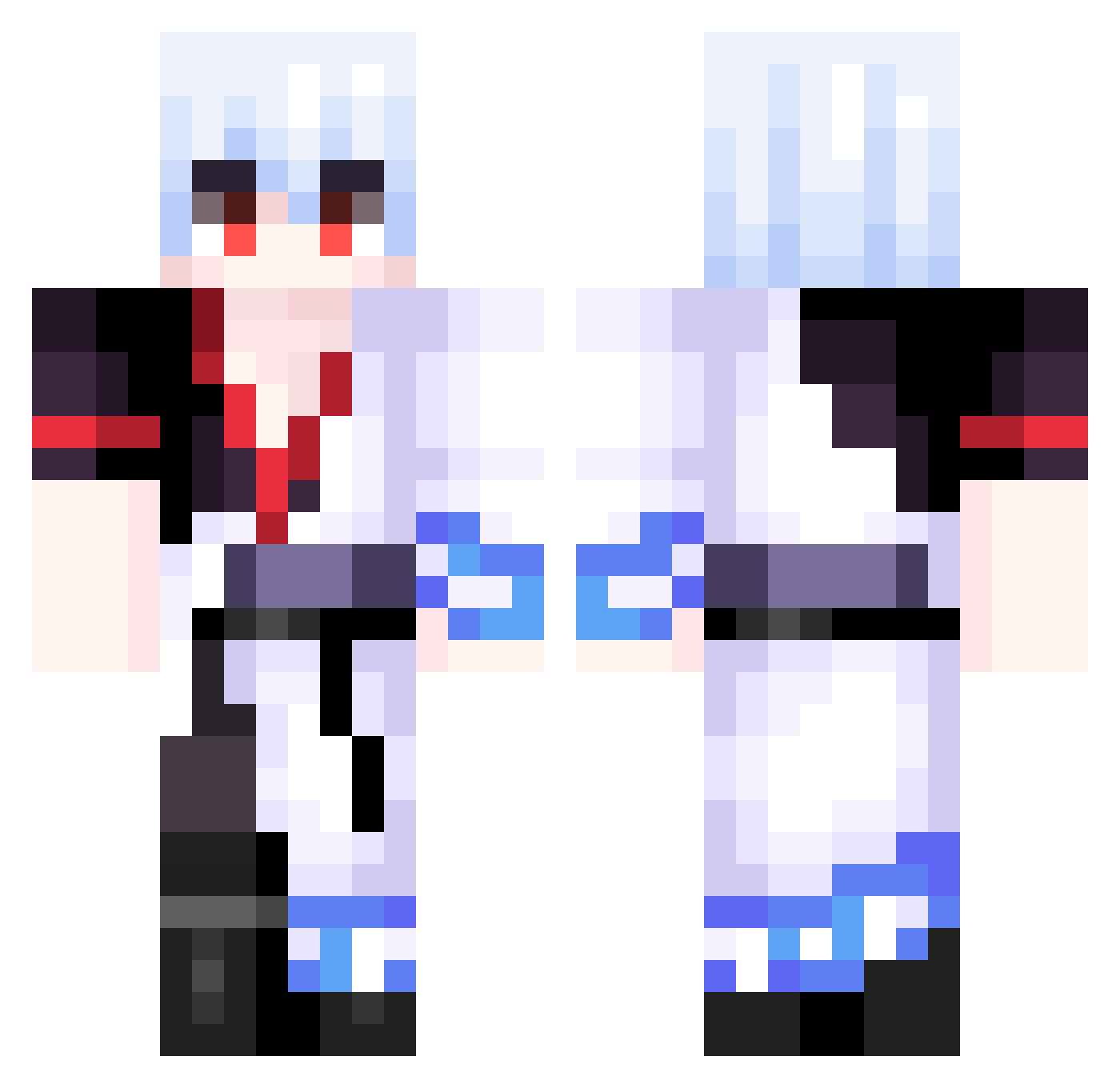 Frees Minecraft skin, front and back view