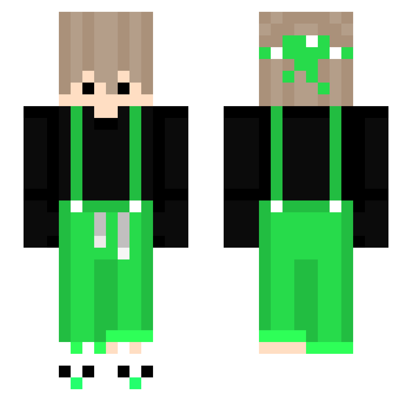 DecadeForever Minecraft skin, front and back view