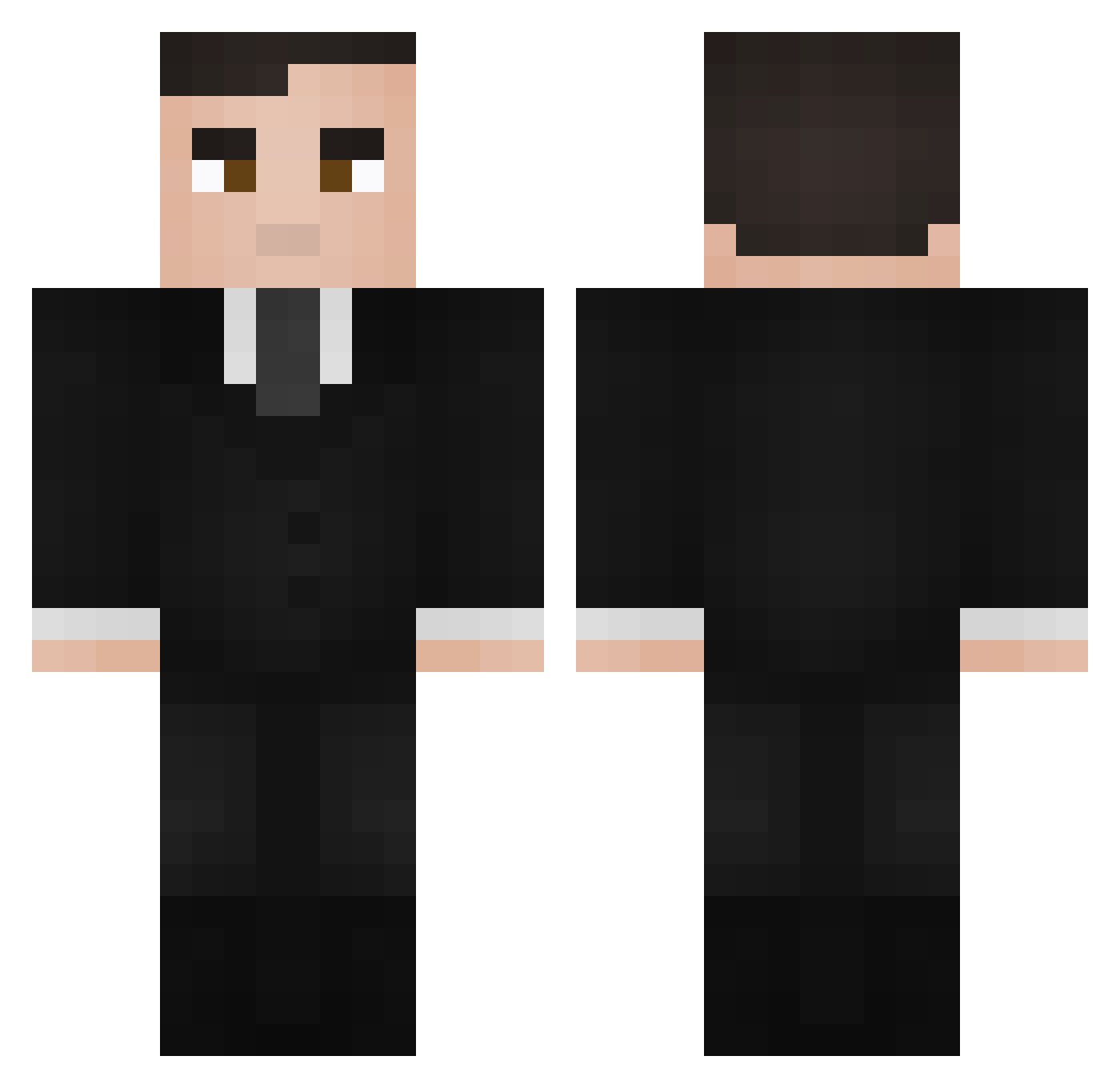 Voxelo1506 Minecraft skin, front and back view