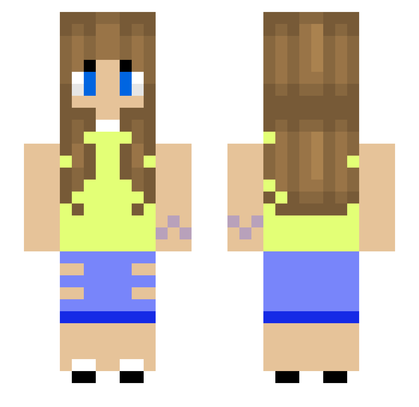 SourSugah Minecraft skin, front and back view