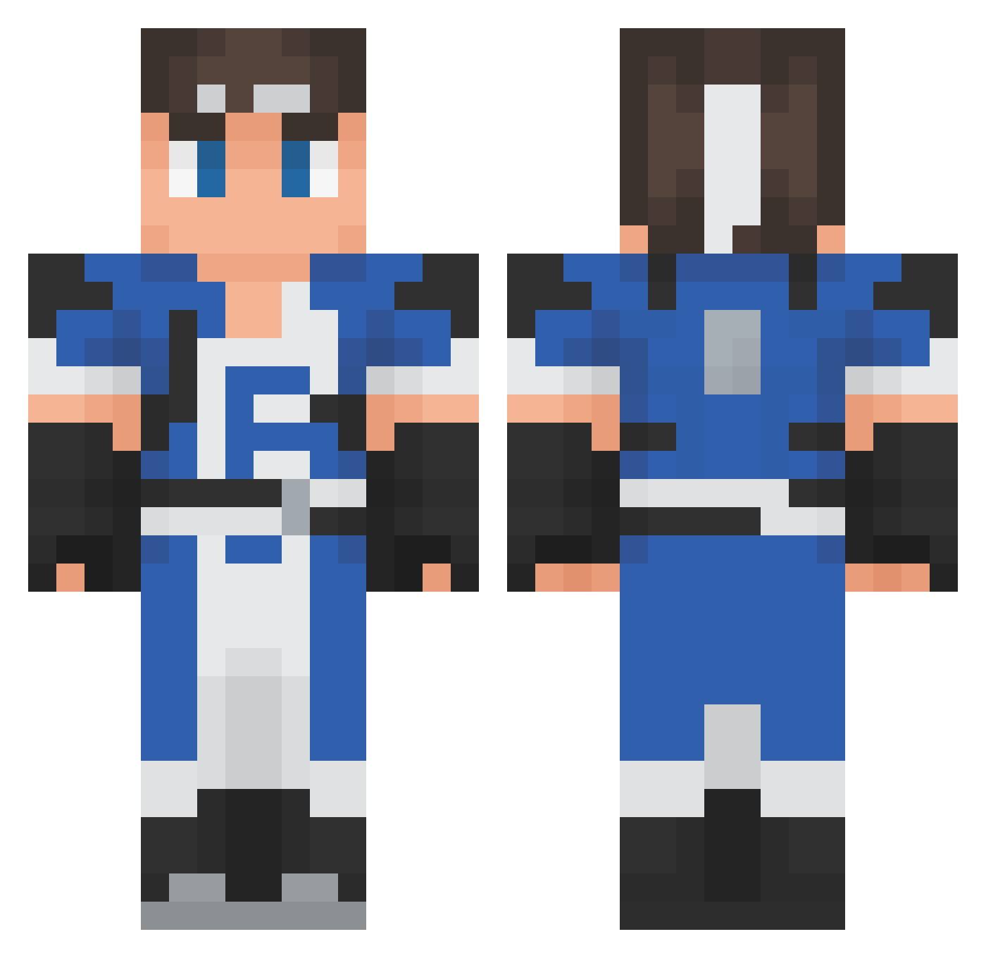 StSnare Minecraft skin, front and back view