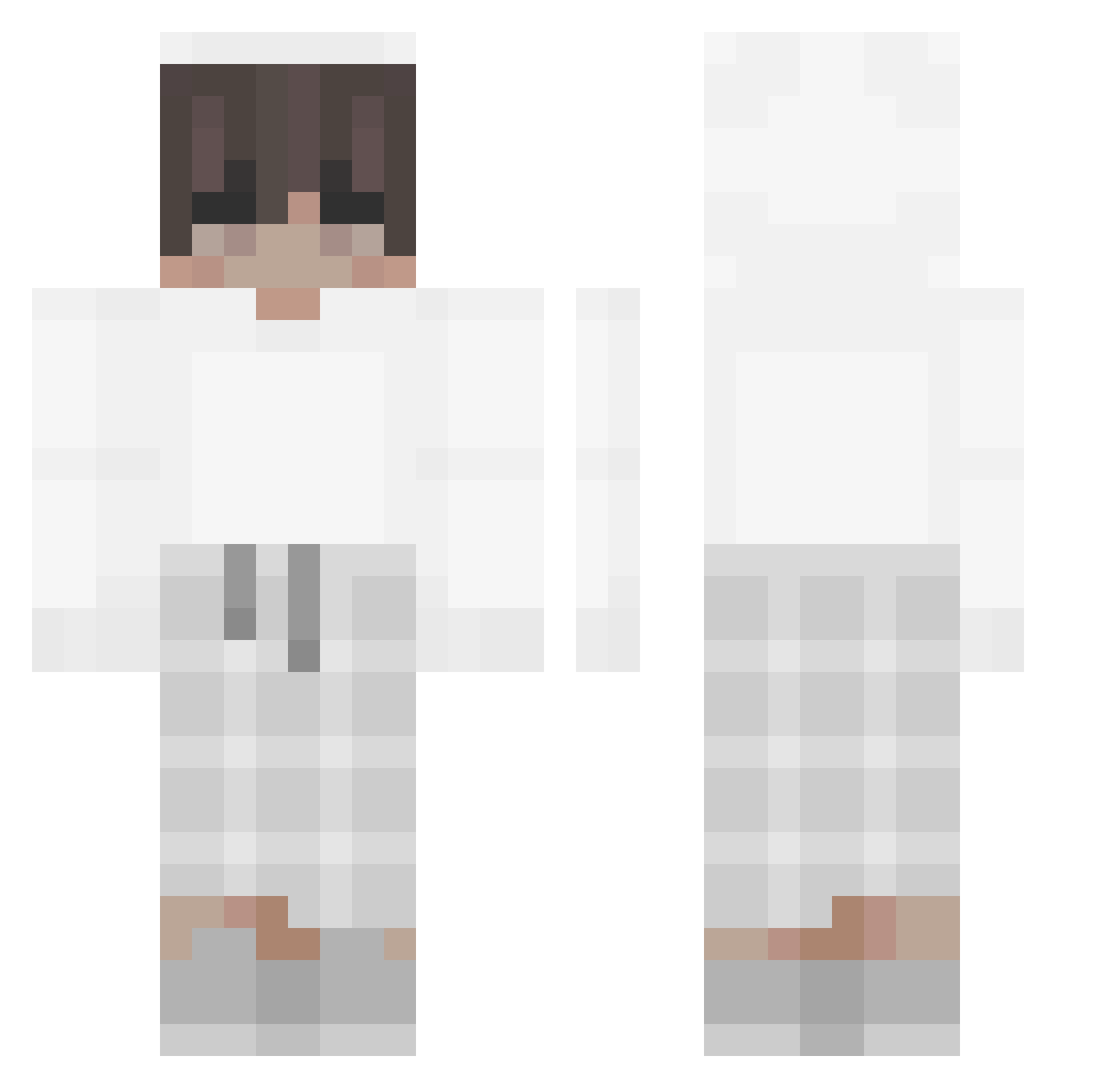Slumpings Minecraft skin, front and back view