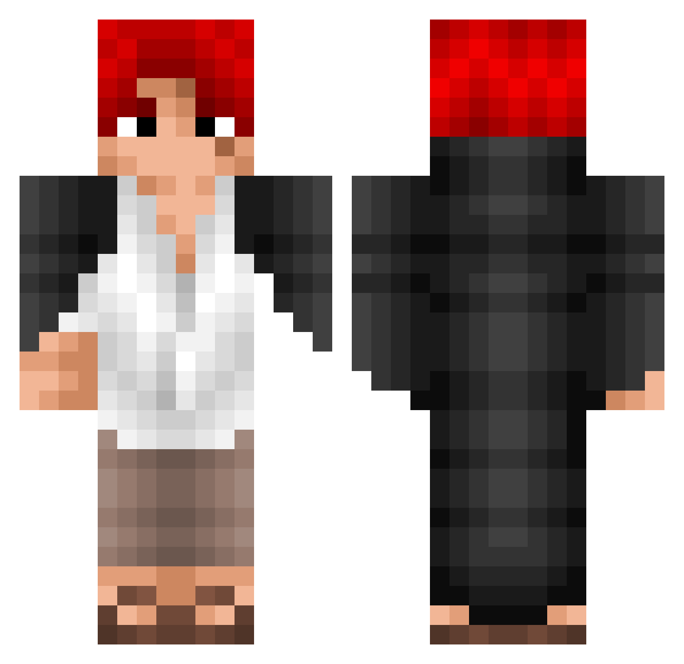 pigarms Minecraft skin, front and back view