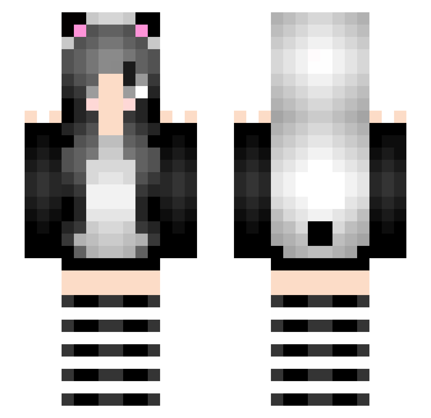 SimplyComi Minecraft skin, front and back view