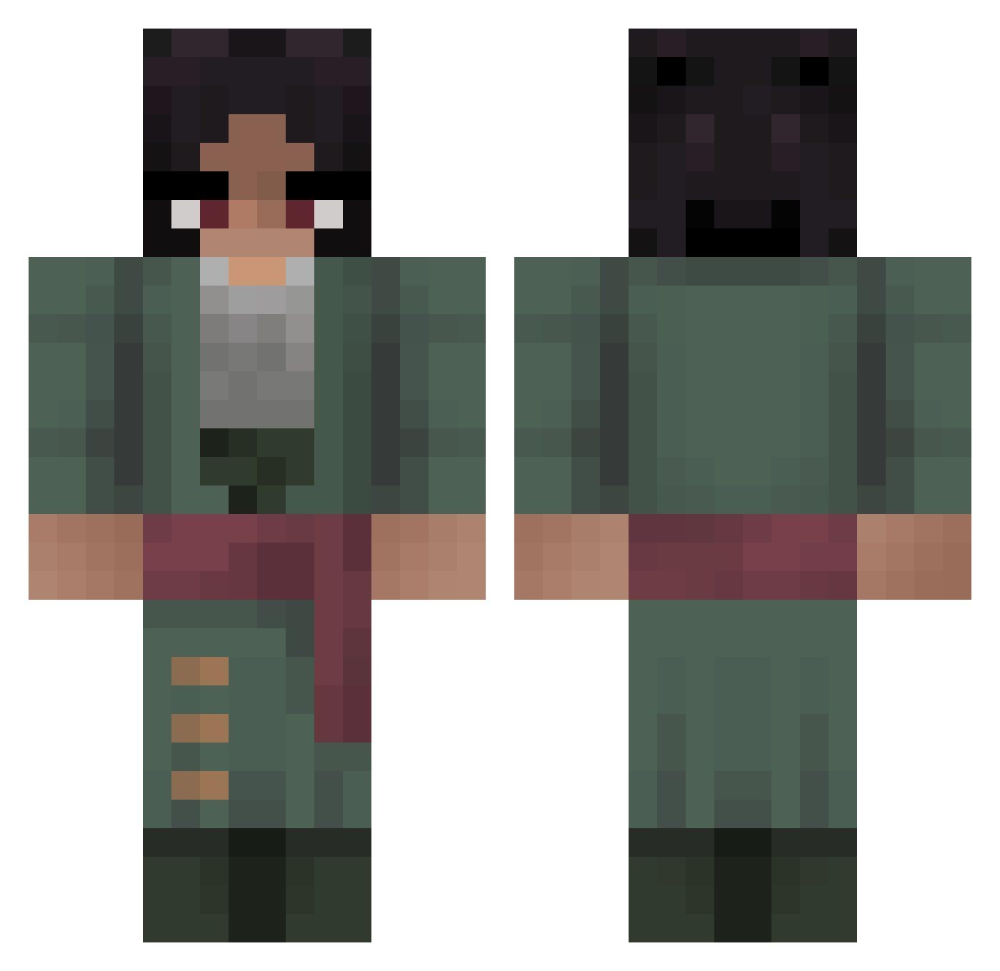 Wubbertus Minecraft skin, front and back view