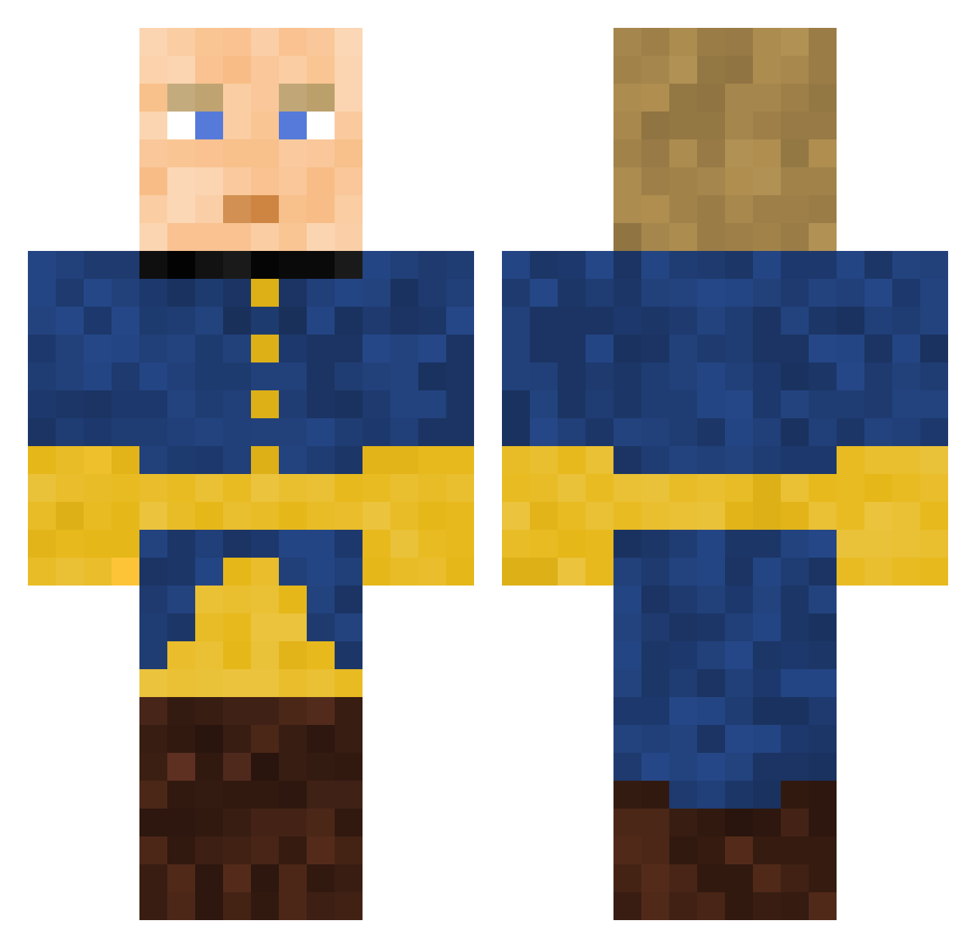 Cyborgalbatross Minecraft skin, front and back view