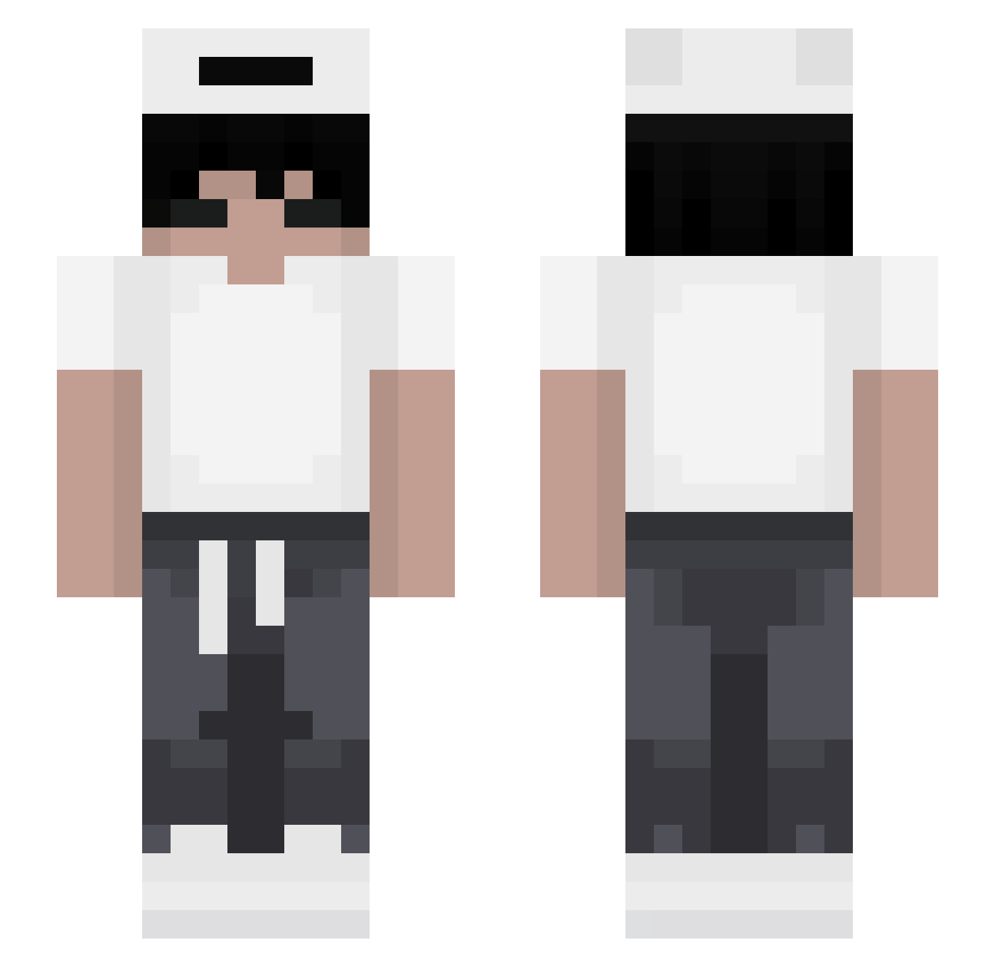 shadowite Minecraft skin, front and back view