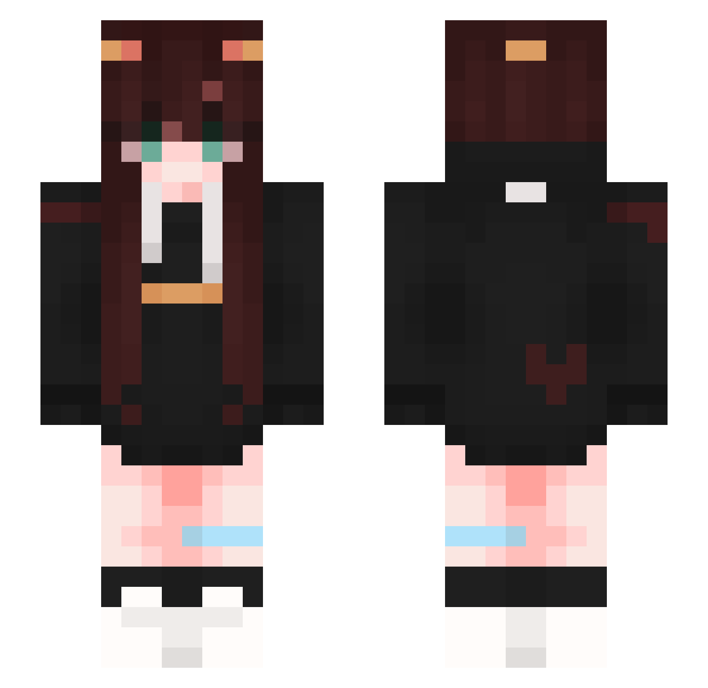 ___tu___ Minecraft skin, front and back view
