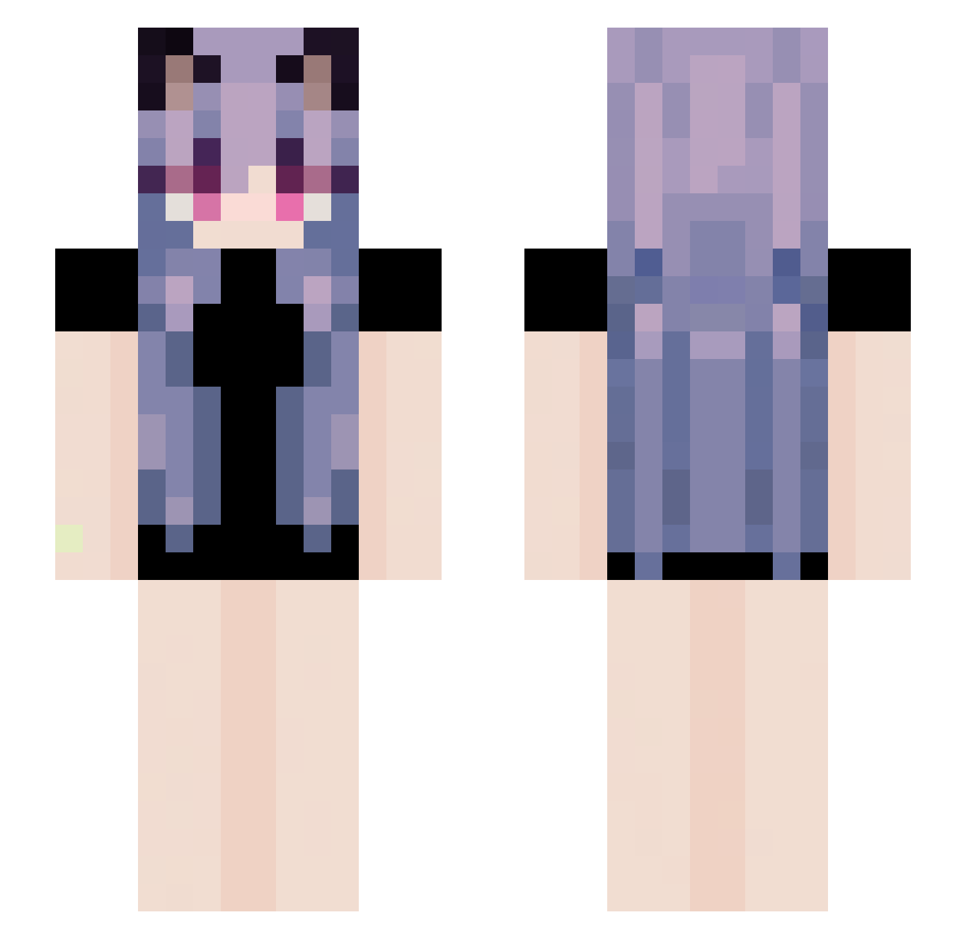 nightglowin Minecraft skin, front and back view