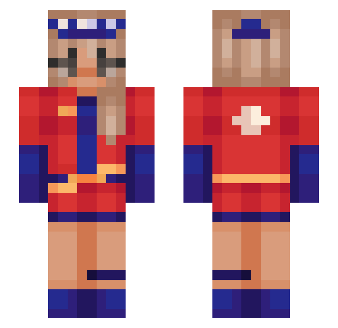 Wyit Minecraft skin, front and back view