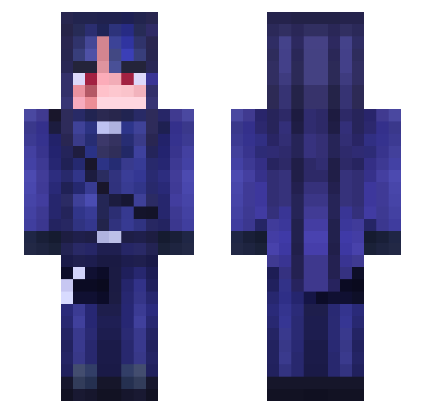 Killerisaac Minecraft skin, front and back view