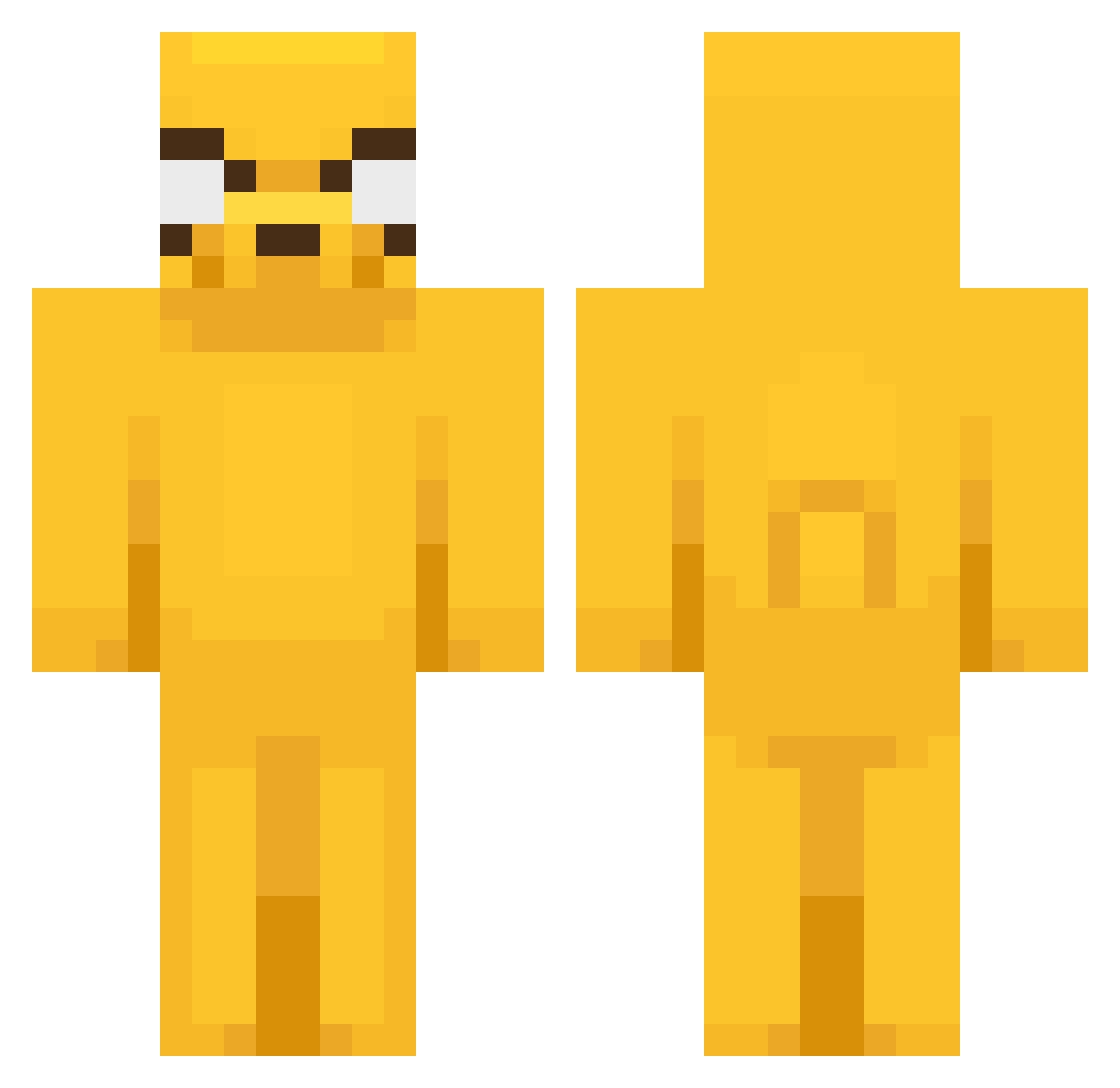cheetobuss Minecraft skin, front and back view