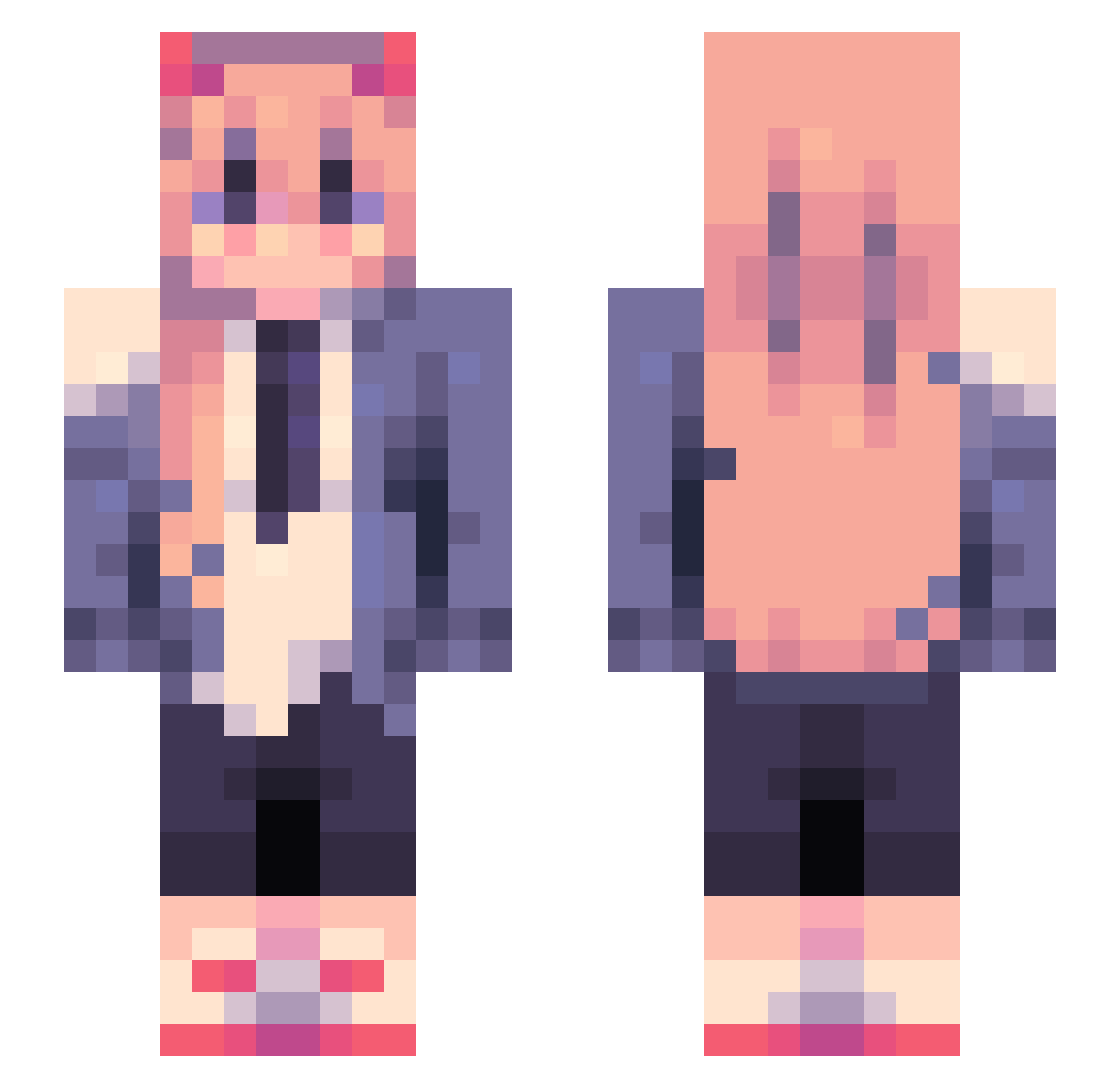 Mono_Dum Minecraft skin, front and back view