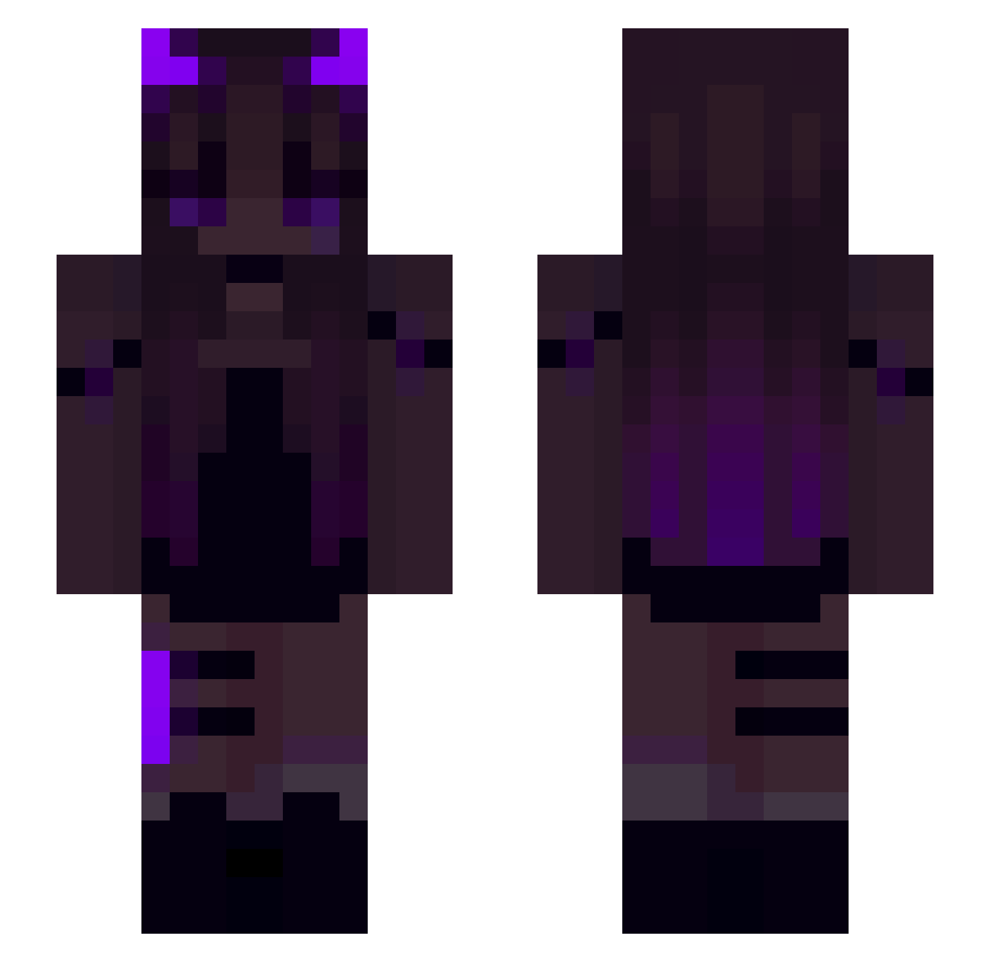 Catharine Minecraft skin, front and back view