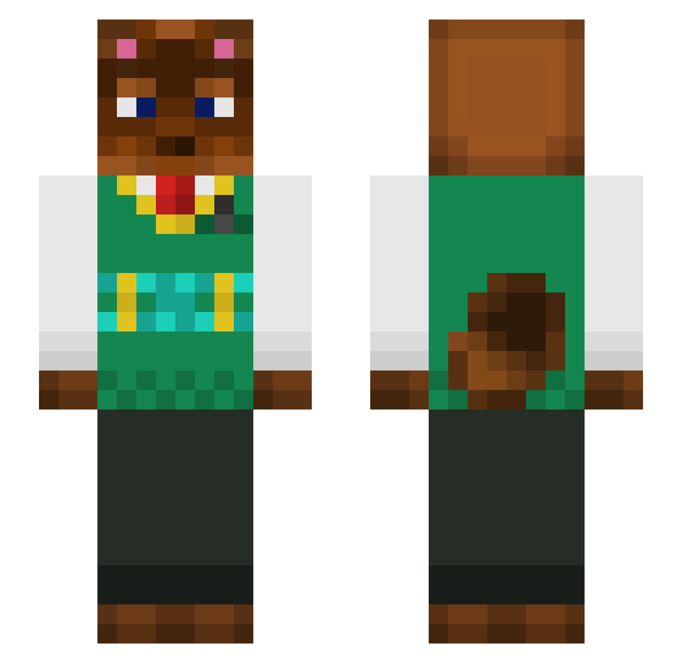 Dreadling Minecraft skin, front and back view
