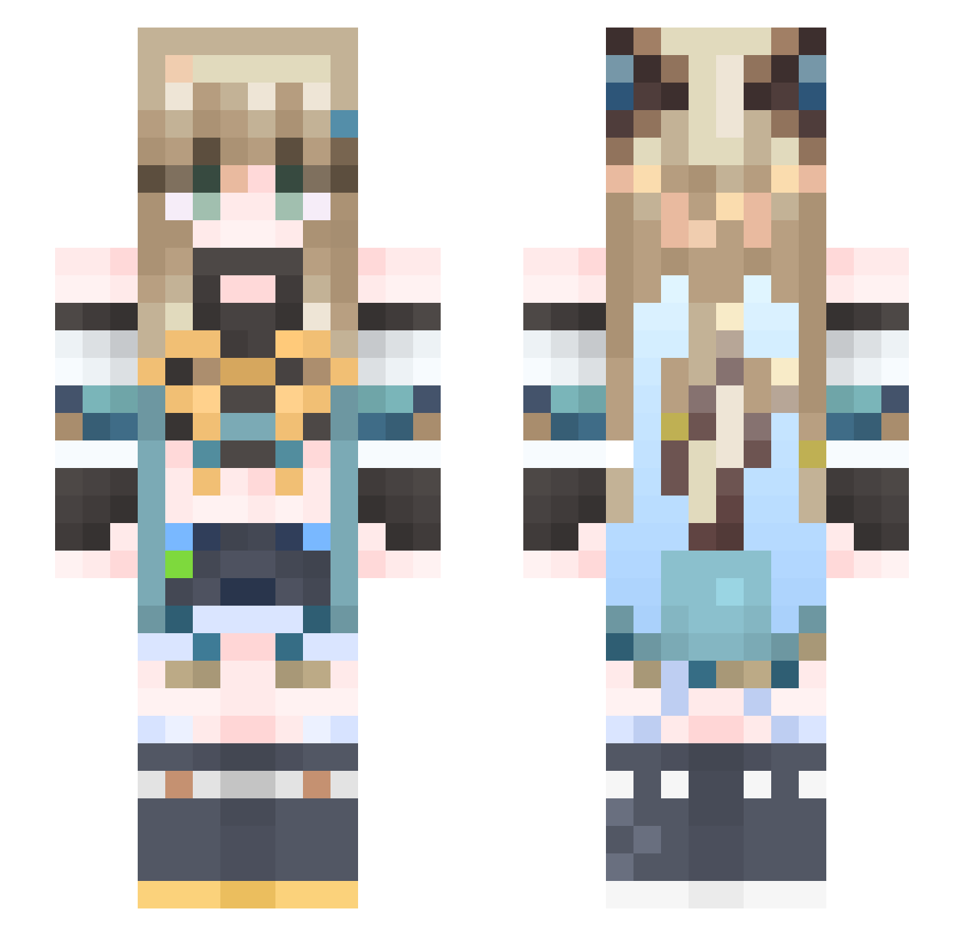 siinan9 Minecraft skin, front and back view