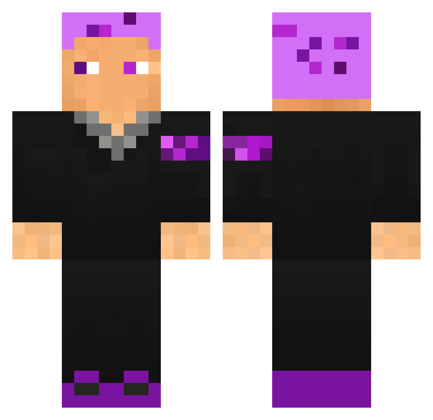RobitoTTV Minecraft skin, front and back view