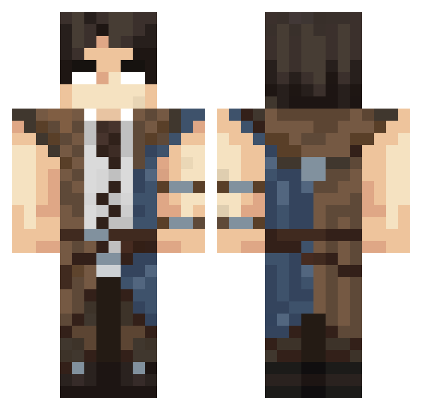 343x Minecraft skin, front and back view