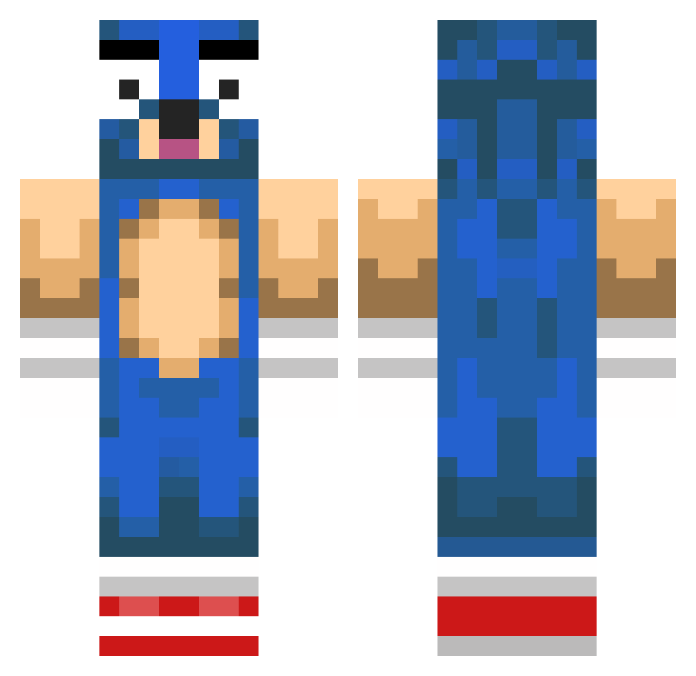 TeamAlphaWolf Minecraft skin, front and back view