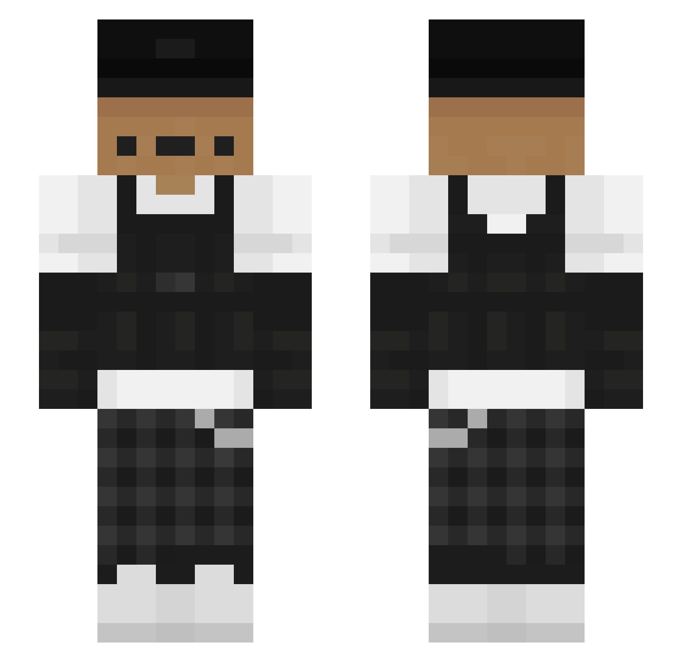 T3dds Minecraft skin, front and back view