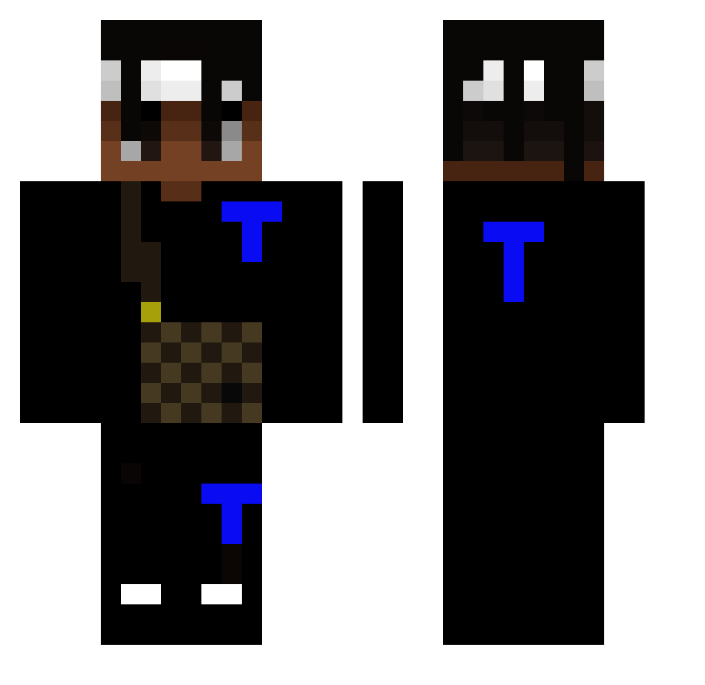 Sletted Minecraft skin, front and back view