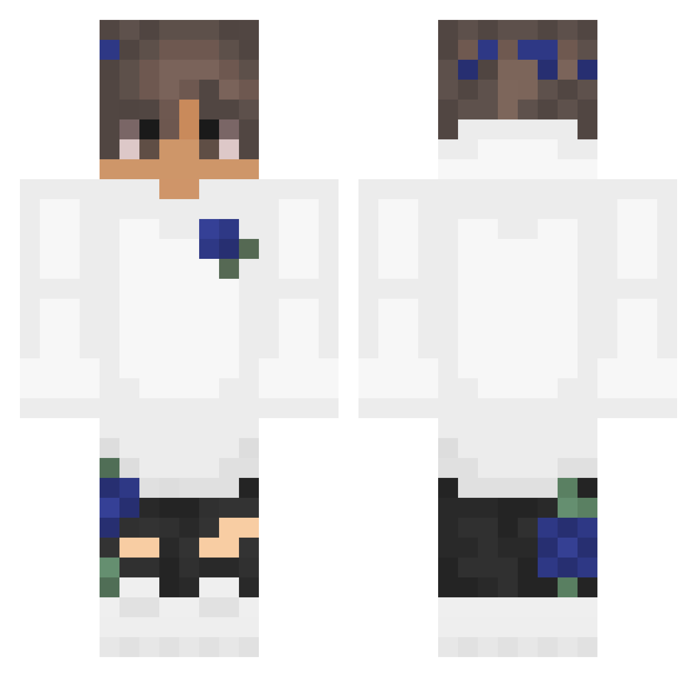 prefecture Minecraft skin, front and back view