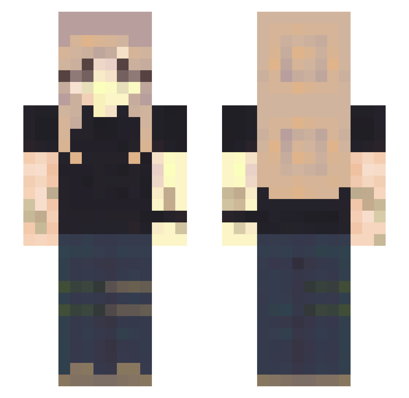 yunglady Minecraft skin, front and back view