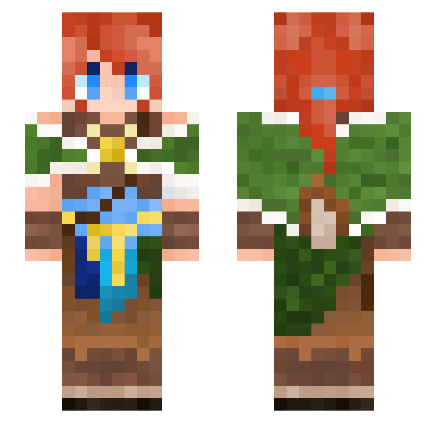 Nefernix Minecraft skin, front and back view