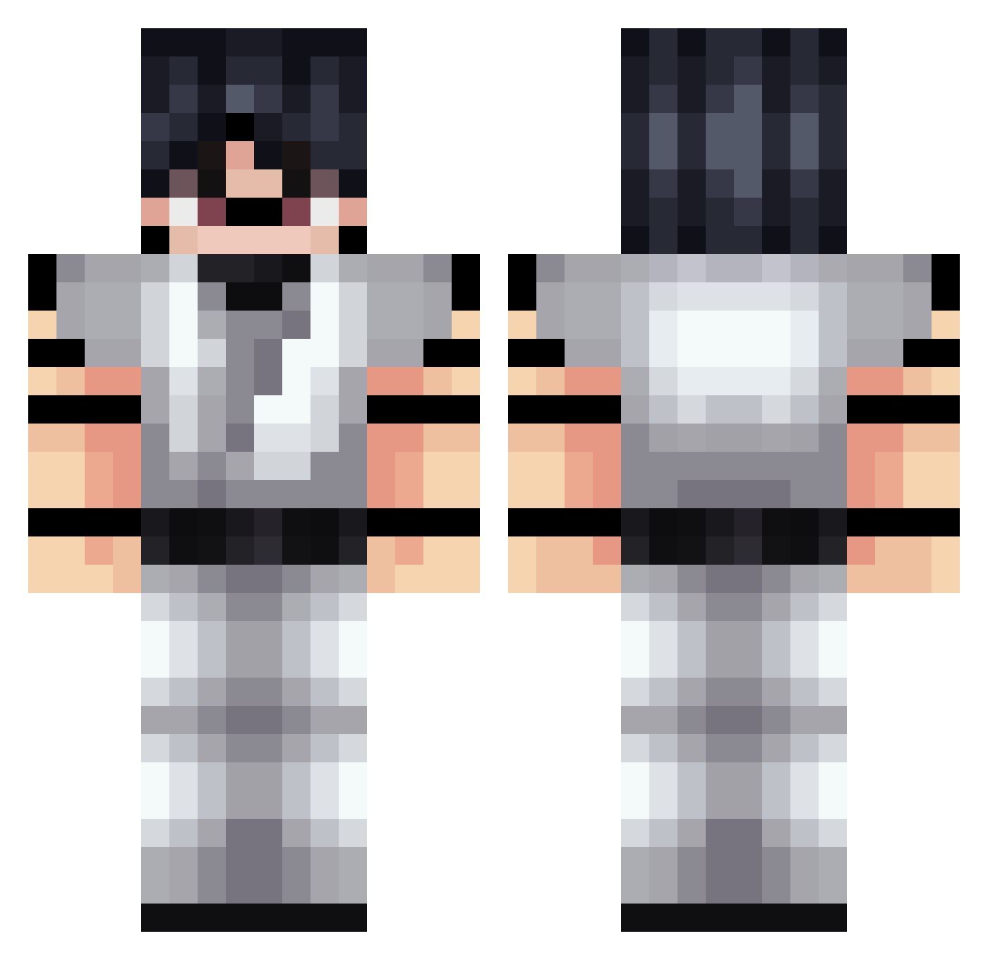sans47 Minecraft skin, front and back view