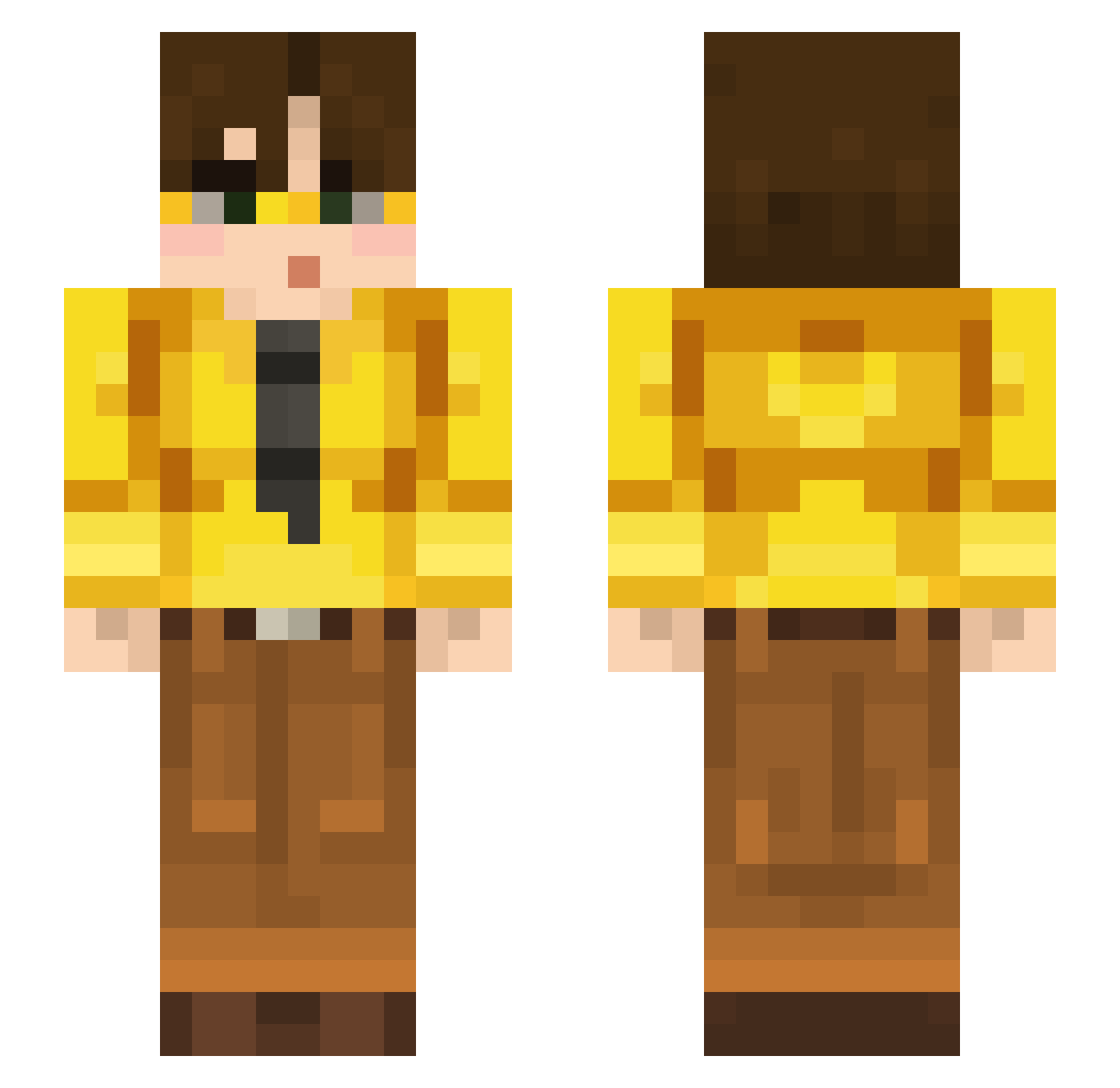 pmpers Minecraft skin, front and back view