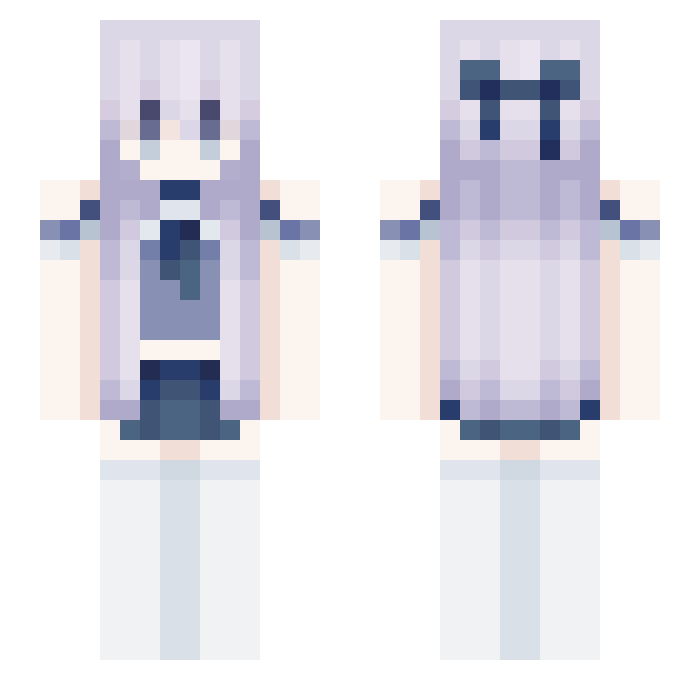 selqa Minecraft skin, front and back view