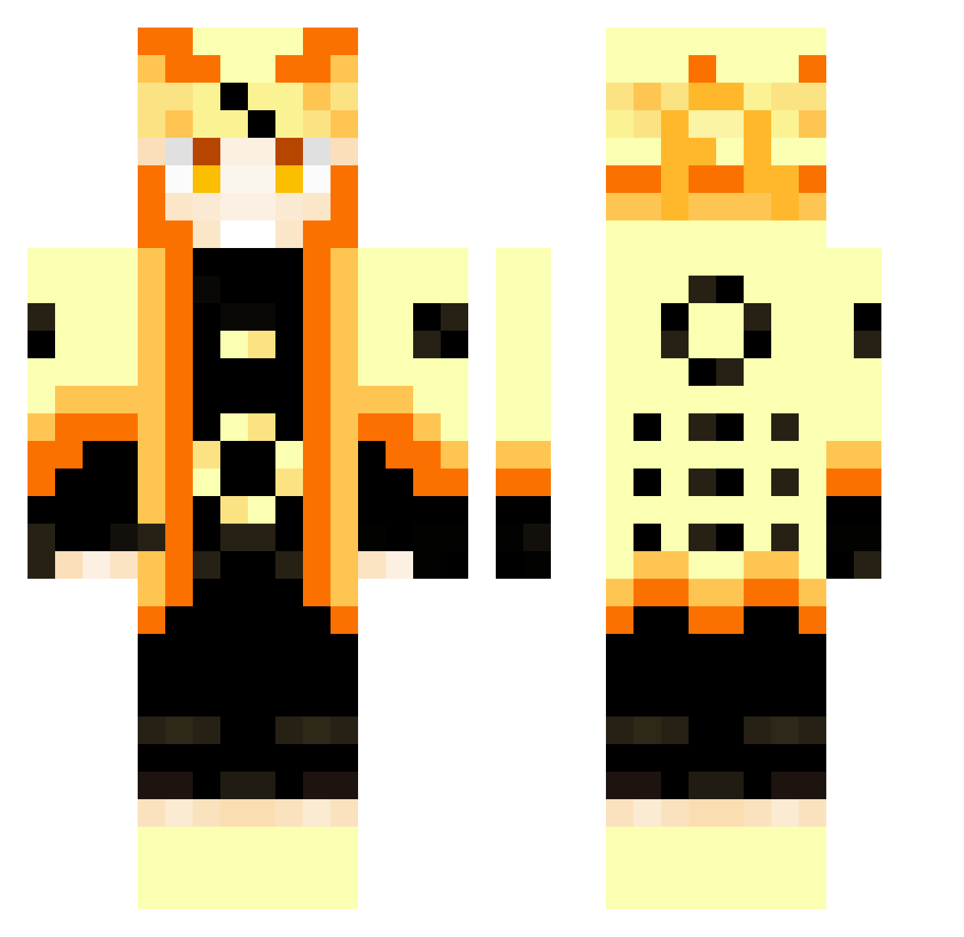 eltodes Minecraft skin, front and back view