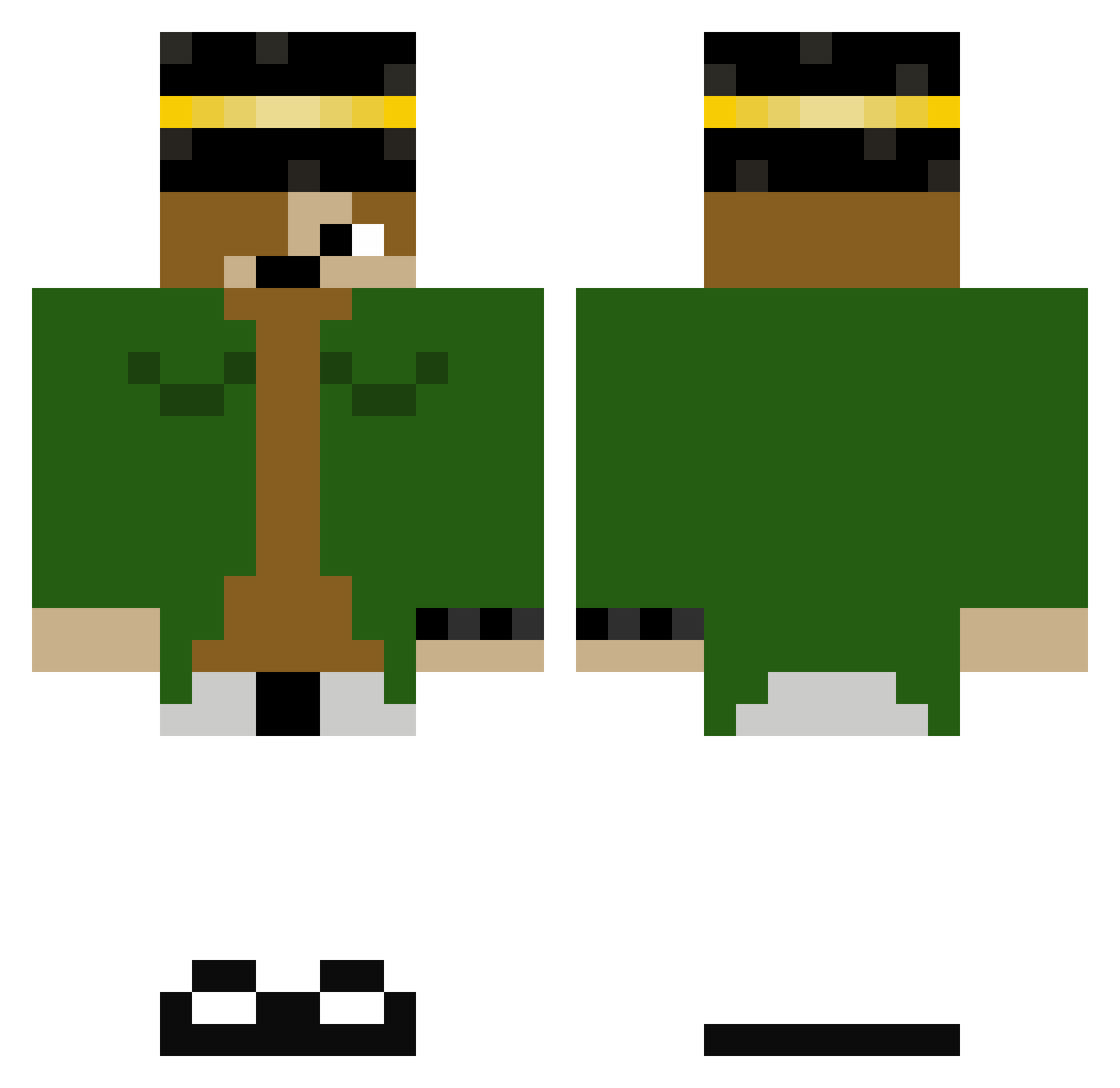 Aver11 Minecraft skin, front and back view