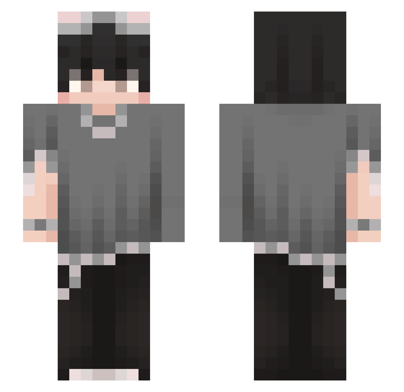 PobpNeo Minecraft skin, front and back view