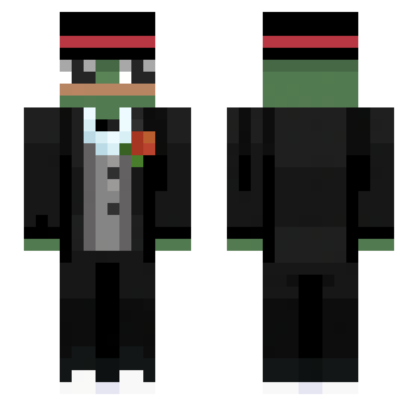 Xq74 Minecraft skin, front and back view