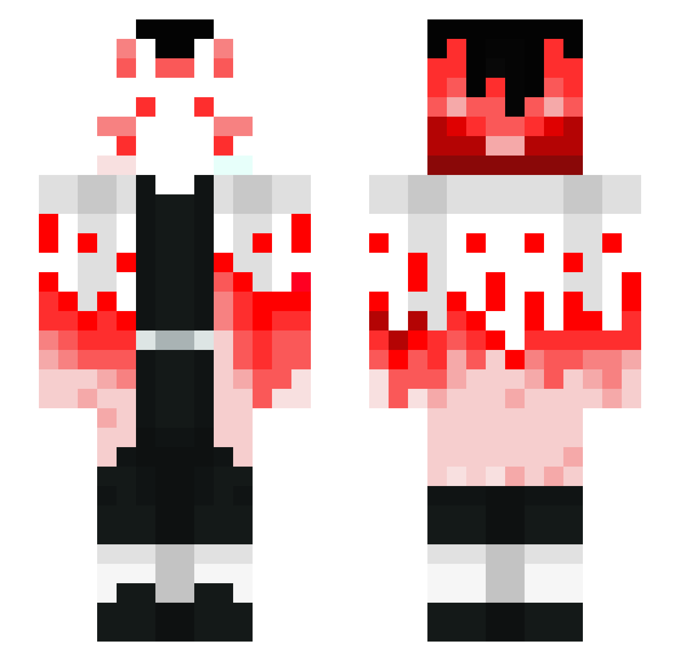 JustFox Minecraft skin, front and back view