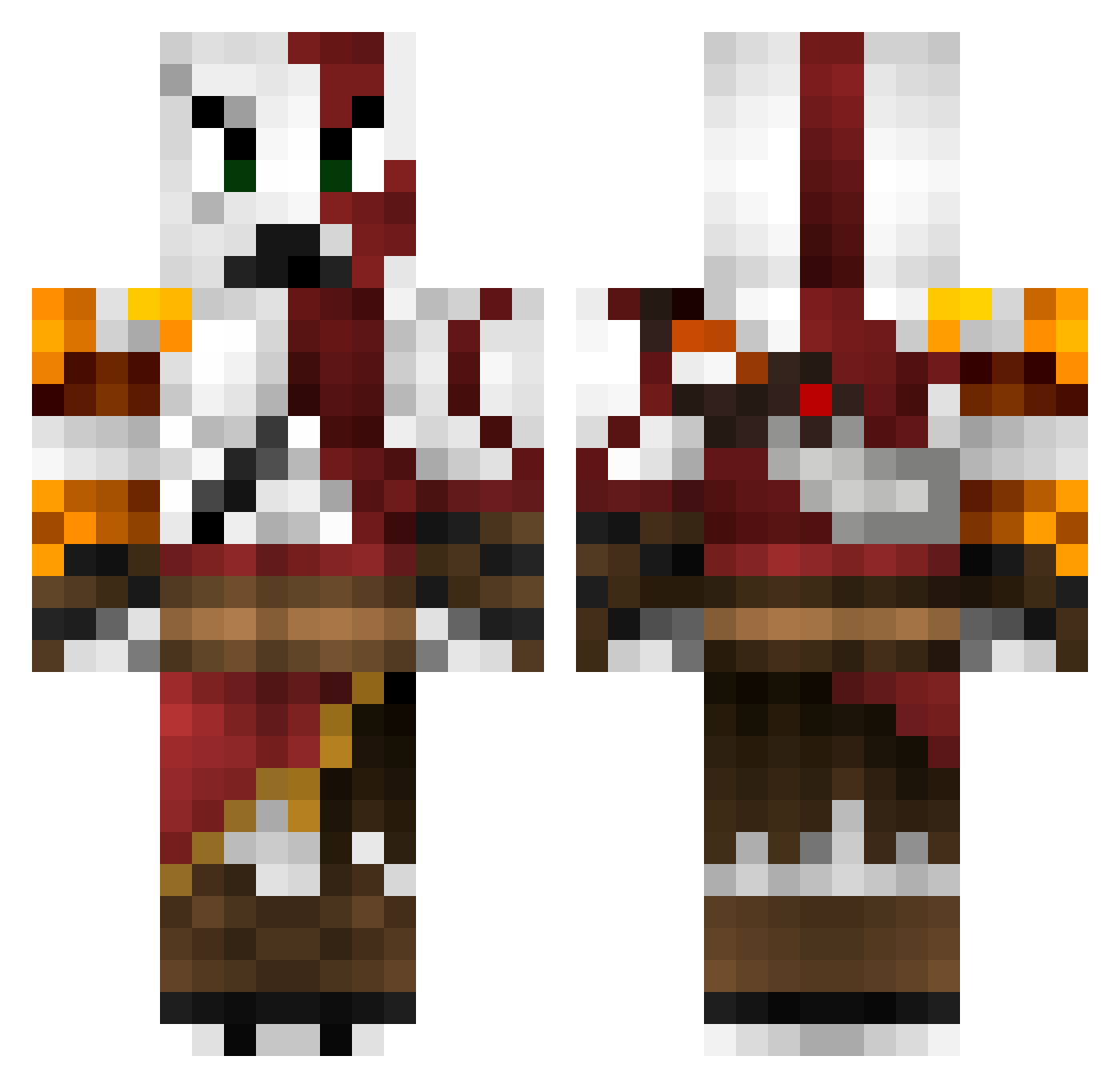 Carletoz Minecraft skin, front and back view