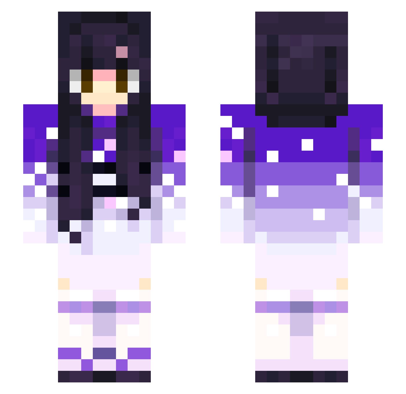 Waywot Minecraft skin, front and back view