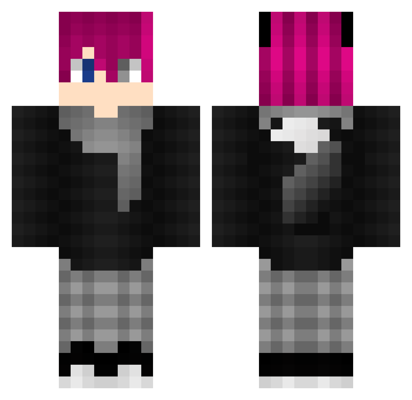 LeeRayy Minecraft skin, front and back view