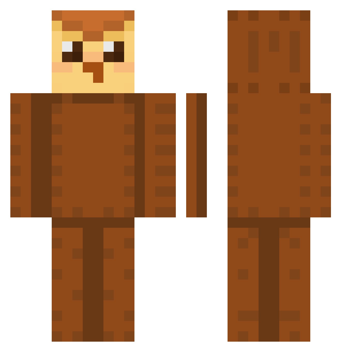 ribbonhood Minecraft skin, front and back view