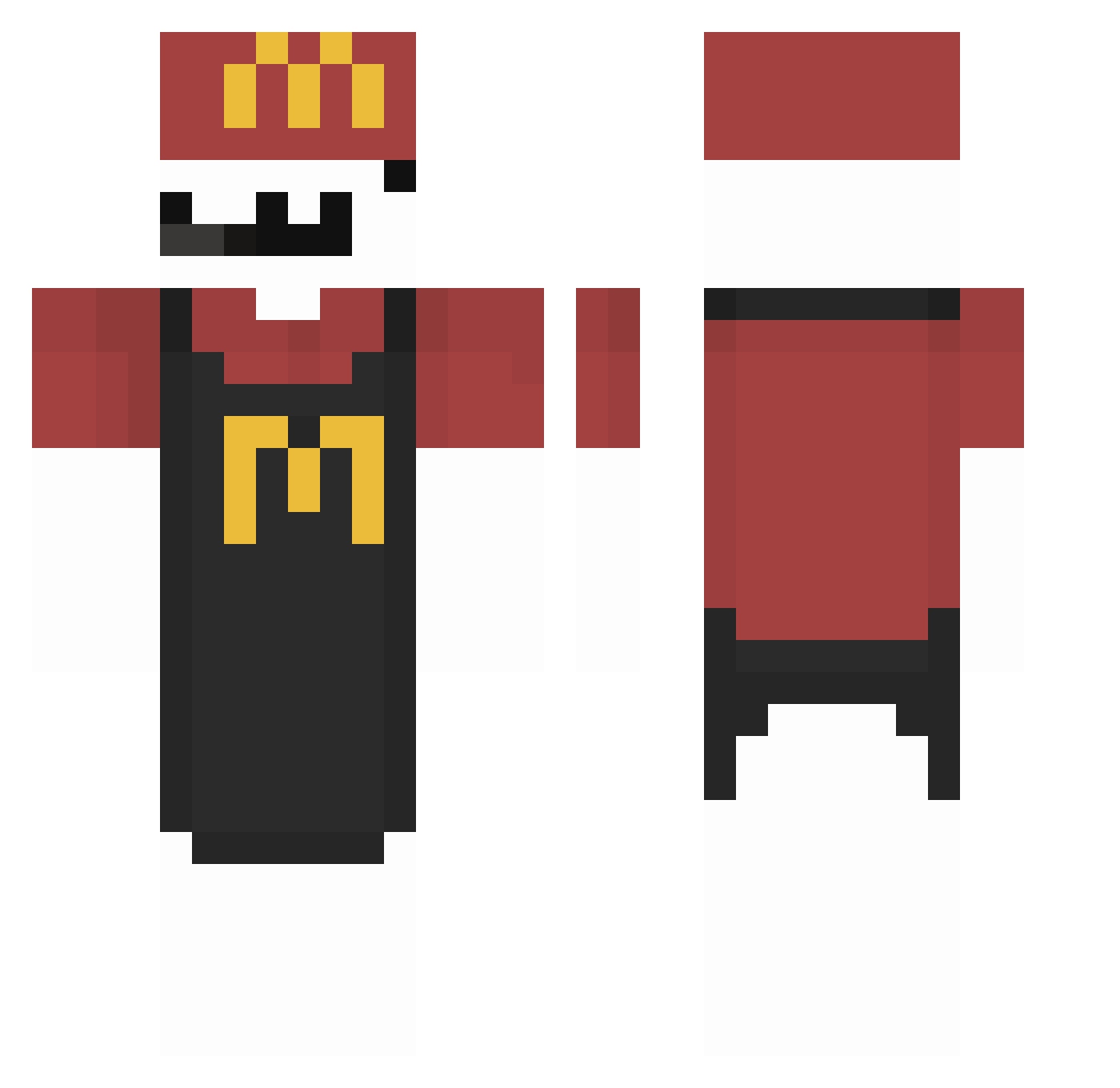 XXRUZGARSTRAFEXX Minecraft skin, front and back view