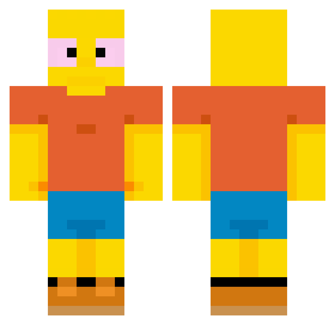 JimmYeetman Minecraft skin, front and back view