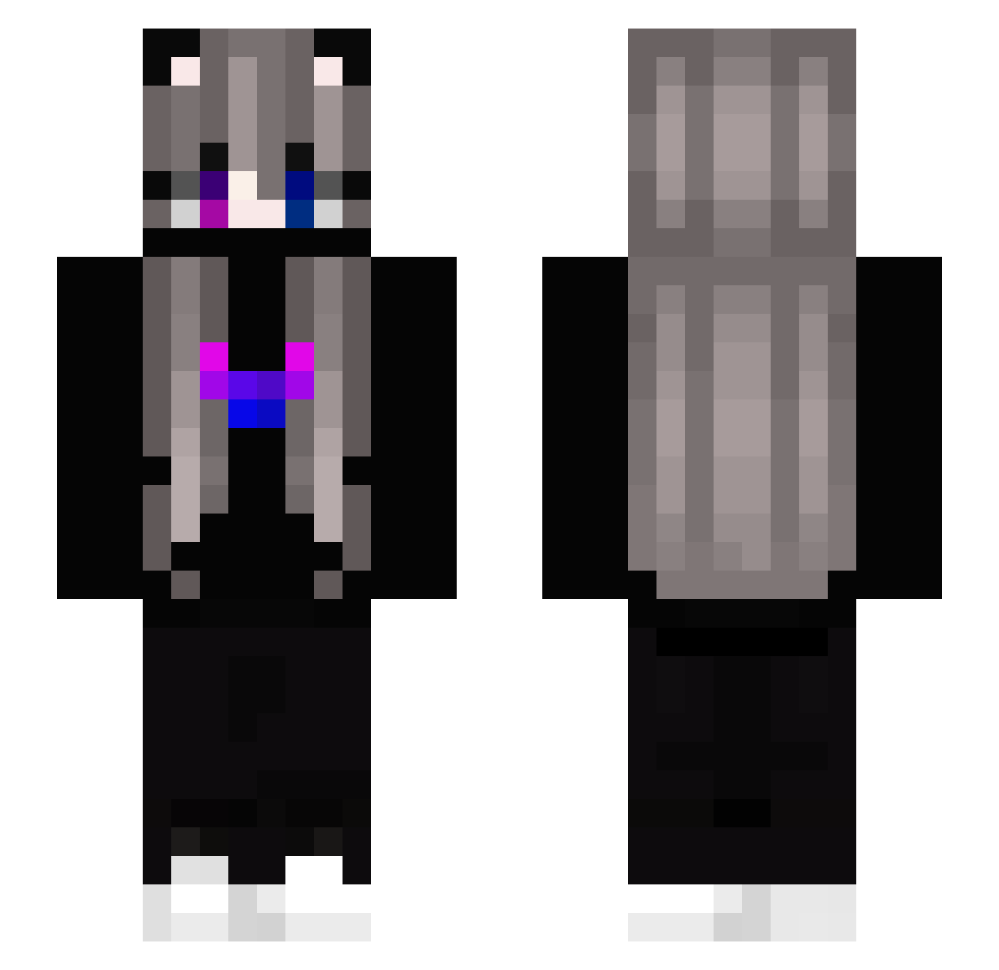 quai Minecraft skin, front and back view