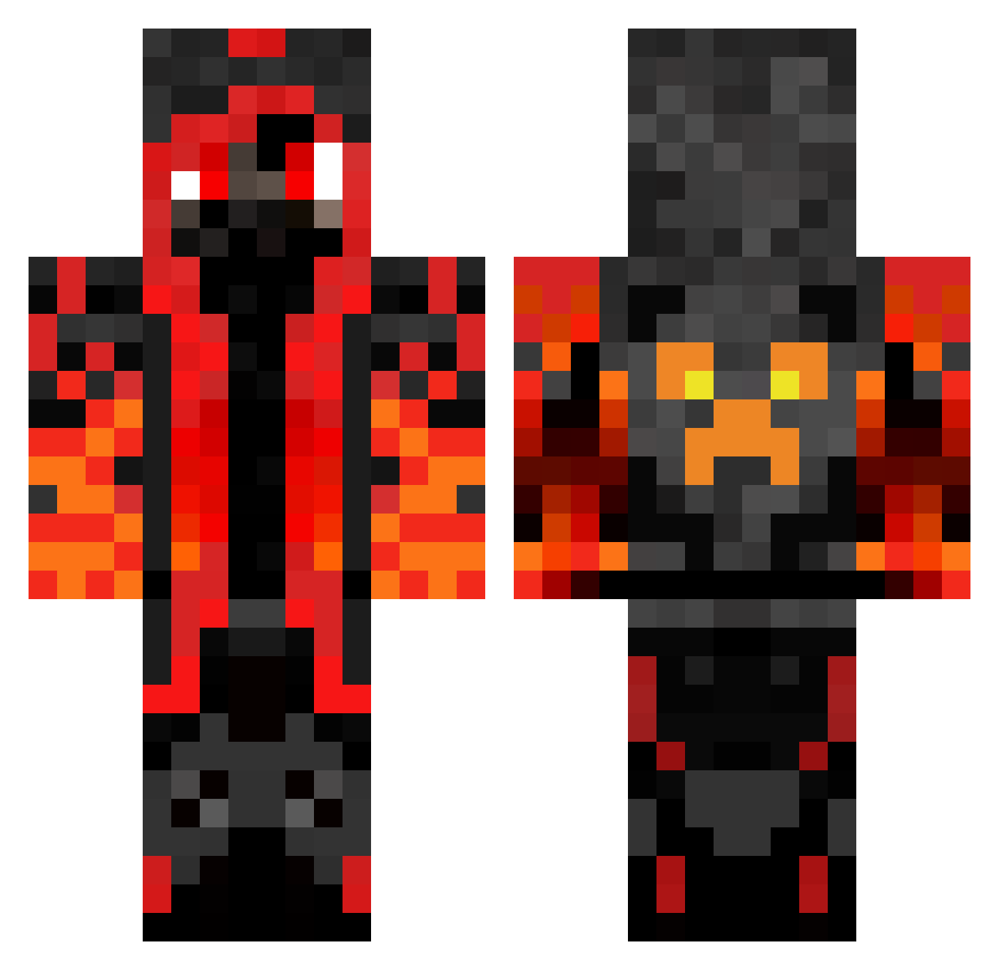 RollerSkating Minecraft skin, front and back view