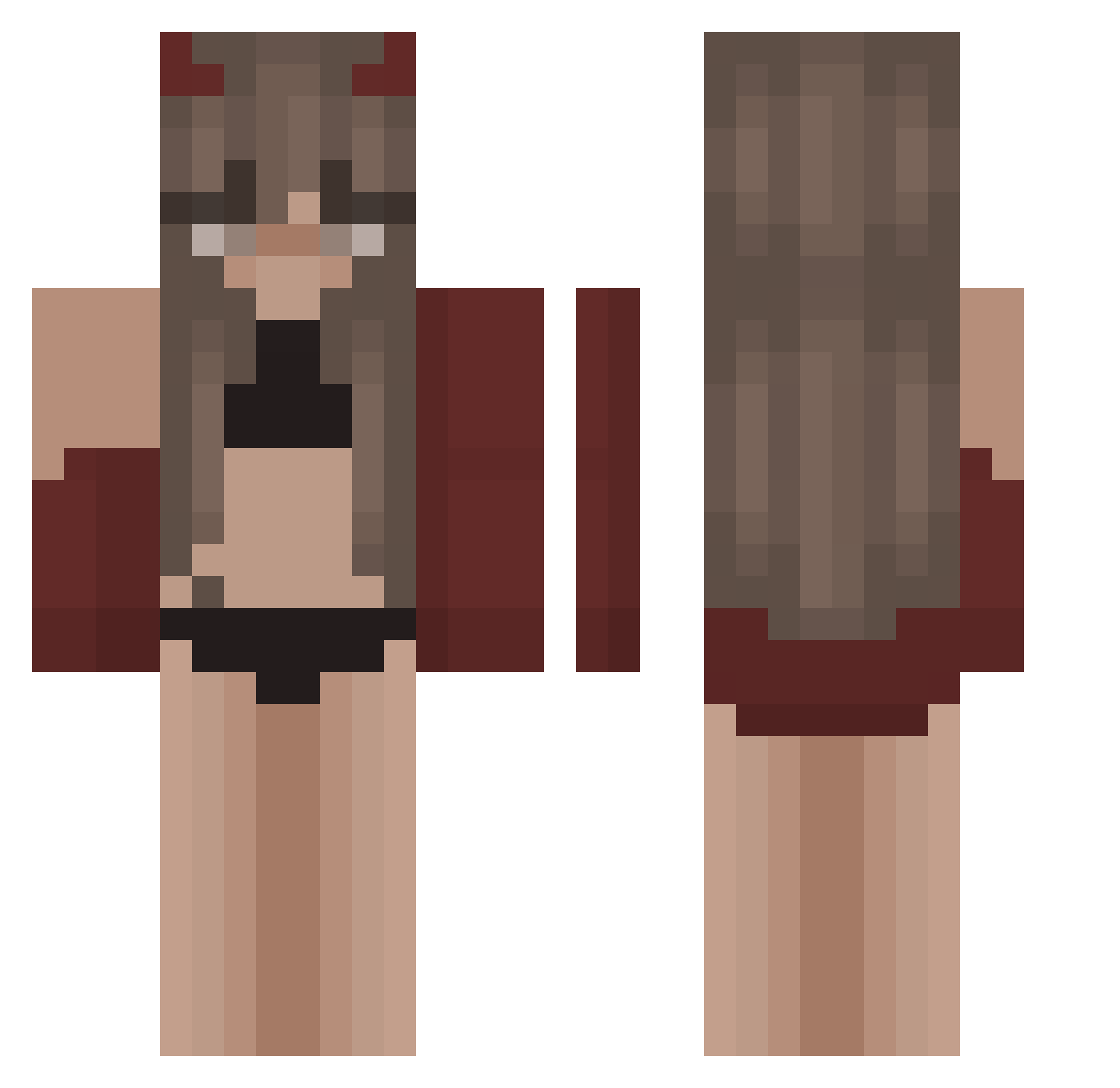lewqffle Minecraft skin, front and back view