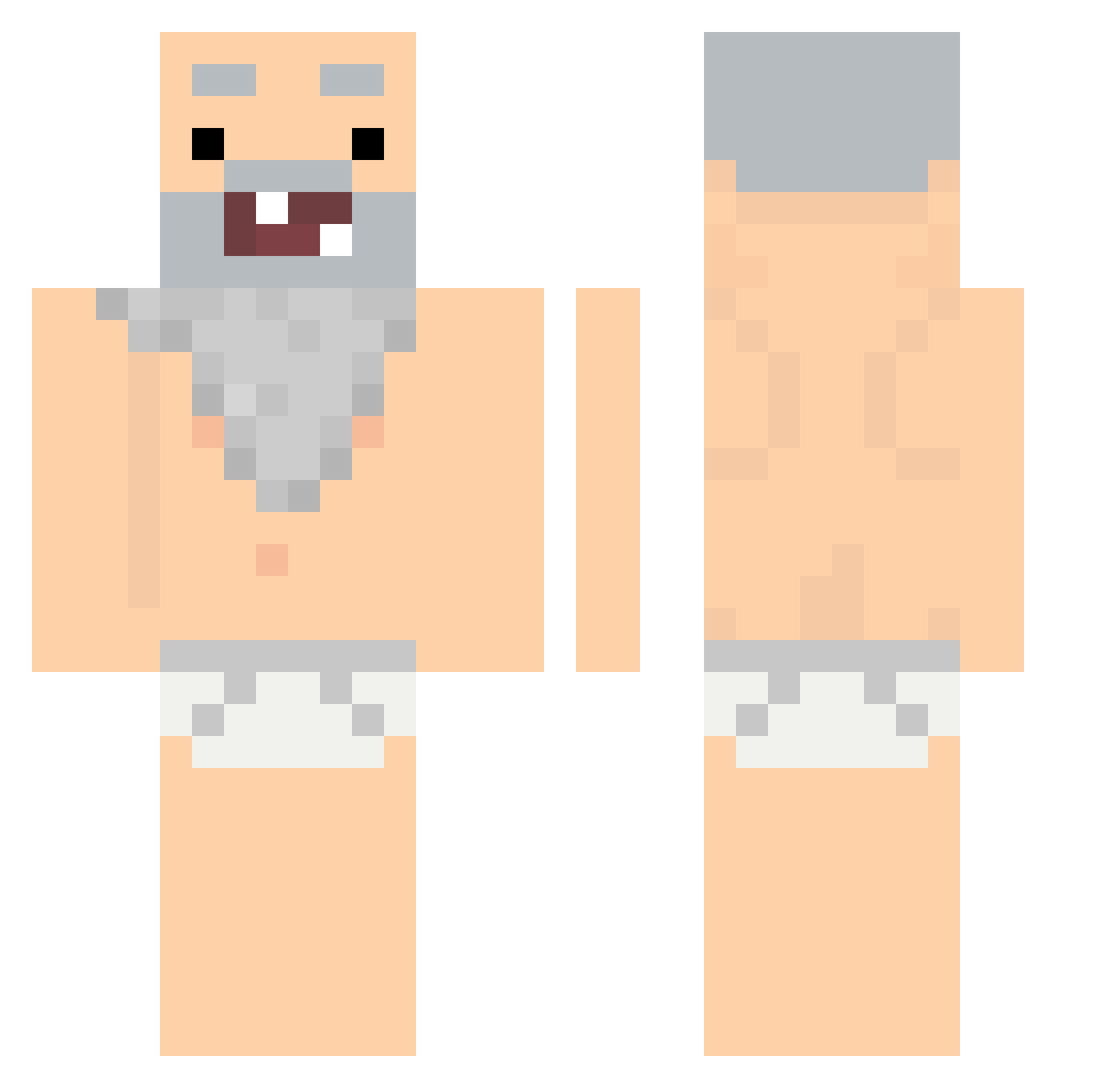 ImSweat Minecraft skin, front and back view
